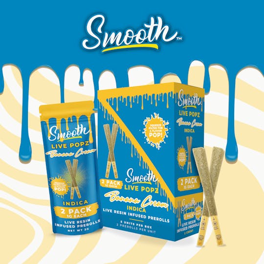 Smooth OKC - Live Popz - Banana Cream - 2pk - 1g Infused Prerolls - 1