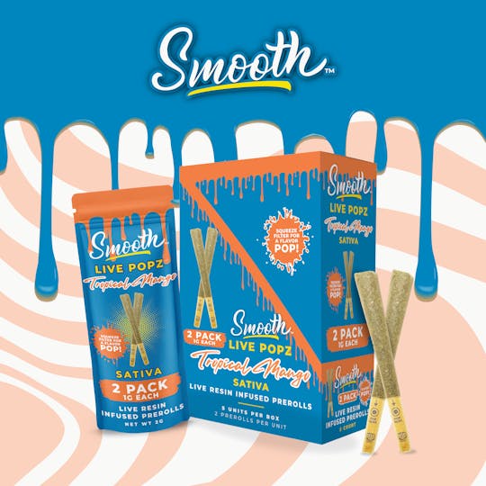 Smooth OKC - Live Popz - Tropical Mango - 2pk - 1g Infused Prerolls - 1