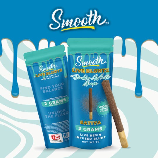 Smooth OKC - Live Bluntz - Double White Grape - 2g Live Resin Infused Blunt - 1