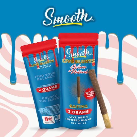 Smooth OKC - Live Bluntz - Wowie Natural - 2g Live Resin Infused Blunt - 1
