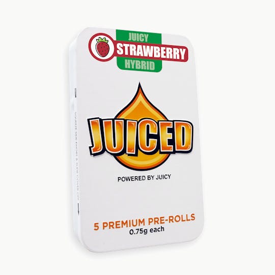 Juiced Powered By Juicy - Juiced Terp’d Pre-Rolls | Premium Flower + Kief | Strawberry 5-Pack - 1
