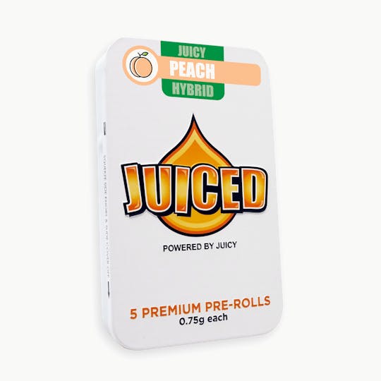 Juiced Powered By Juicy - Juiced Terp’d Pre-Rolls | Premium Flower + Kief | Peach 5-Pack - 1