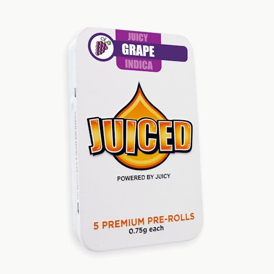 Juiced Powered By Juicy - Juiced Terp’d Pre-Rolls | Premium Flower + Kief | Grape 5-Pack - 1