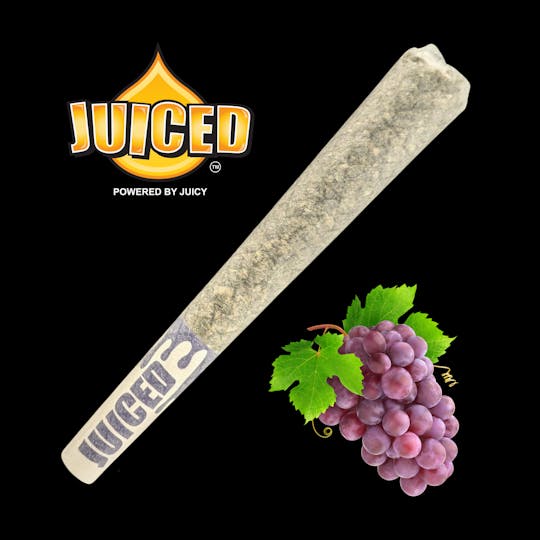 Juiced Powered By Juicy - Juiced Terp’d Pre-Rolls | Premium Flower + Kief | Grape Single .75g - 1