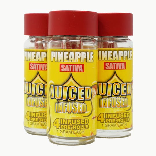 Juiced Powered By Juicy - Juiced Infused Pre-Rolls | Flower, Kief & Concentrate | Pineapple 4-Pack - 1