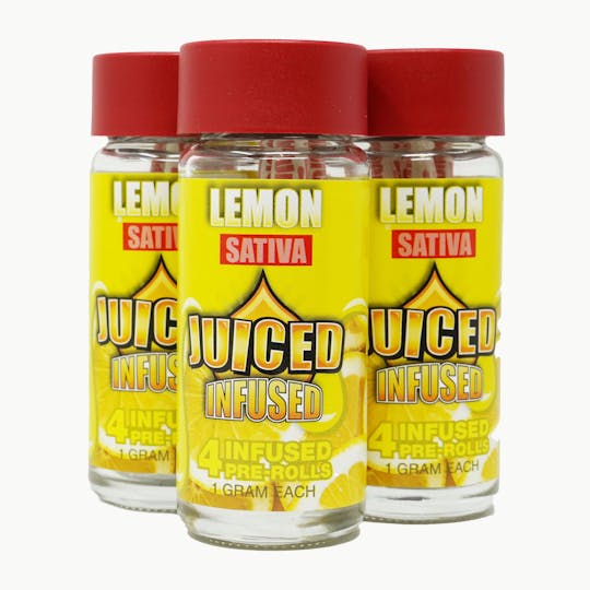Juiced Powered By Juicy - Juiced Infused Pre-Rolls | Flower, Kief & Concentrate | Lemon 4-Pack - 1