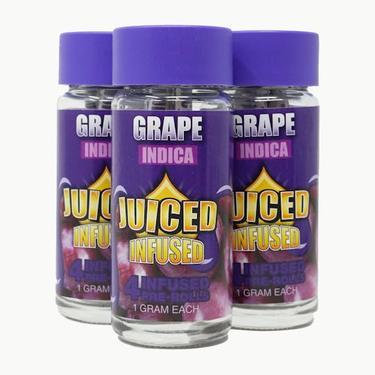 Juiced Powered By Juicy - Juiced Infused Pre-Rolls | Flower, Kief & Concentrate | Grape 4-Pack - 1