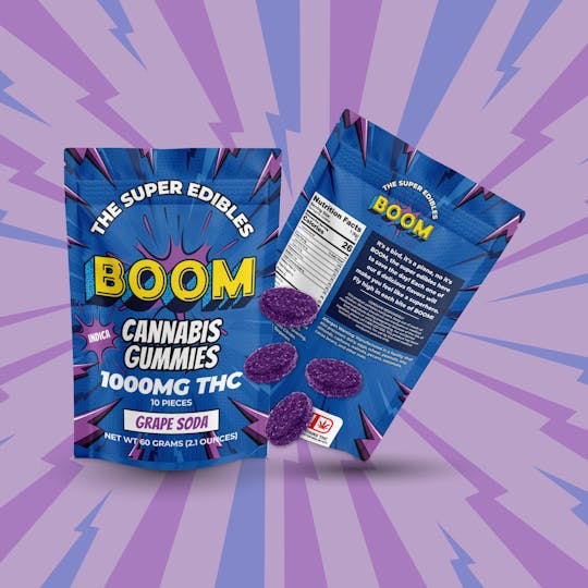 Boom - Grape Soda - Indica - 1000mg THC Gummies - 1