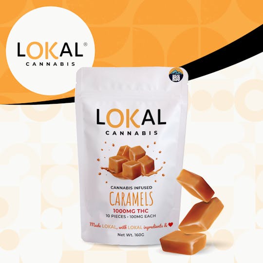 LOKAL Cannabis - 1000mg RSO Infused Soft Caramels - 100mg/10pk - 1