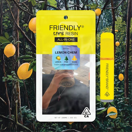 Friendly Brand - Lemon Chem 1g Live Resin all-in-one - 1