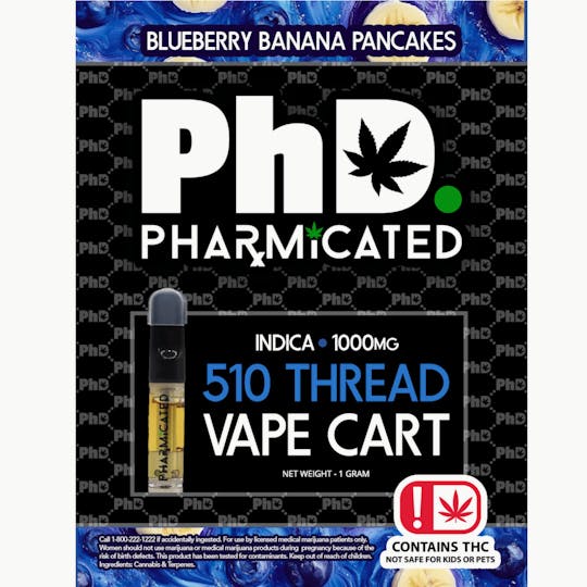 Pharmicated - Pharmicated 510 Thread Vape Cart - 1000 mg - Blueberry Banana Pancakes (I) - 1