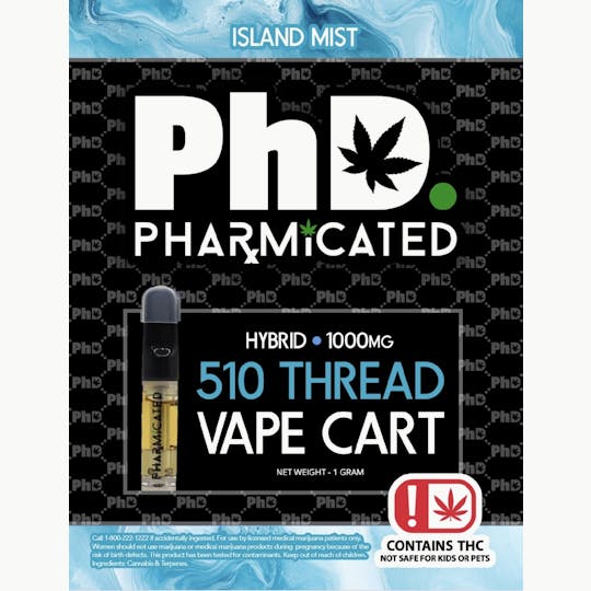 Pharmicated - Pharmicated 510 Thread Vape Cart - 1000 mg - Island Mist (H) - 1