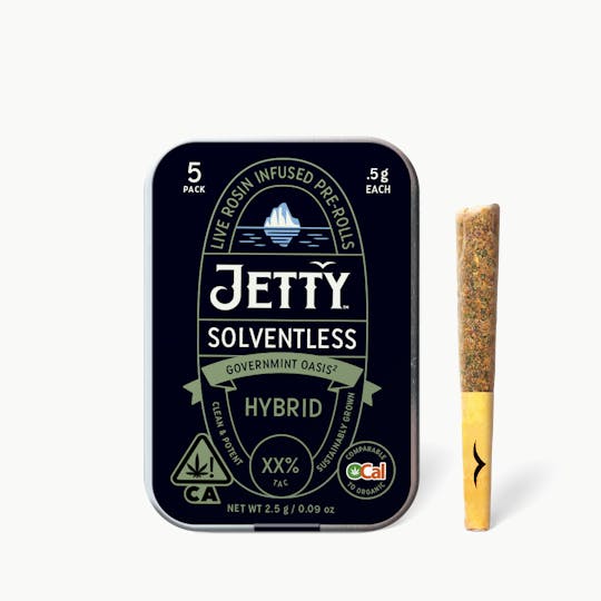 Jetty Extracts - Governmint Oasis OCal Live Rosin Infused Pre-Roll 5 Pack (2.5g) - 1