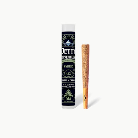Jetty Extracts - Grapes N Cream OCal Live Rosin Infused Pre-Roll 1g - 1