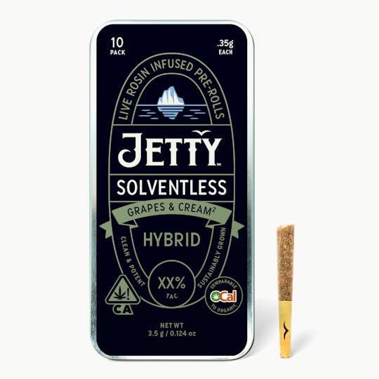 Jetty Extracts - Grapes N Cream OCal Live Rosin Infused Pre-Roll 10 Packs (3.5g) - 1