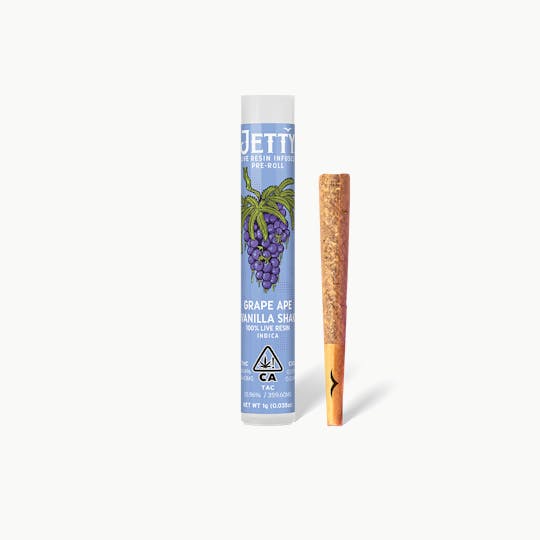 Jetty Extracts - Grape Ape x Vanilla Shake Live Resin Infused Pre-Roll 1g - 1