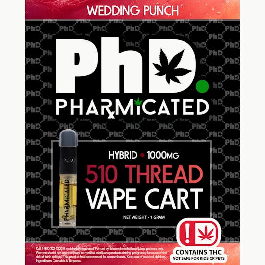 Pharmicated - Pharmicated 510 Thread Vape Cart - 1000 mg - Wedding Punch (H) - 1