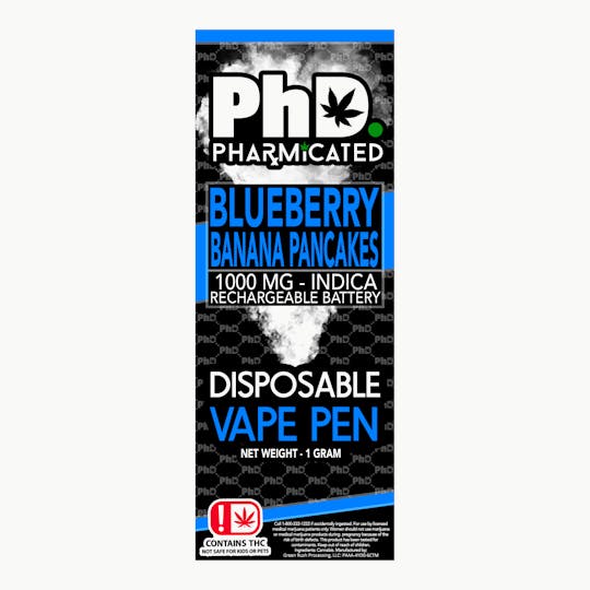 Pharmicated - PhD Disposable Vape Cart - 1000 mg - Blueberry Banana Pancakes (I) - 1