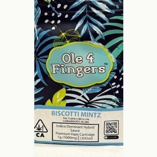 Ole'4 Fingers - Biscotti Mintz 1g Distillate Cart - Ole' 4 Fingers - 1