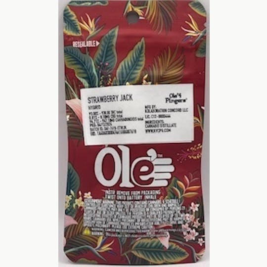 Ole'4 Fingers - Strawberry Jack 1g Distillate Cart - Ole' 4 Fingers - 1