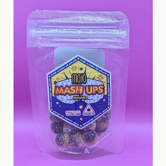 Mojo Medibles - MOJO Mash Ups 1:1 Low Dose Gummies- SOUR MANGO GRAPEADE - 1