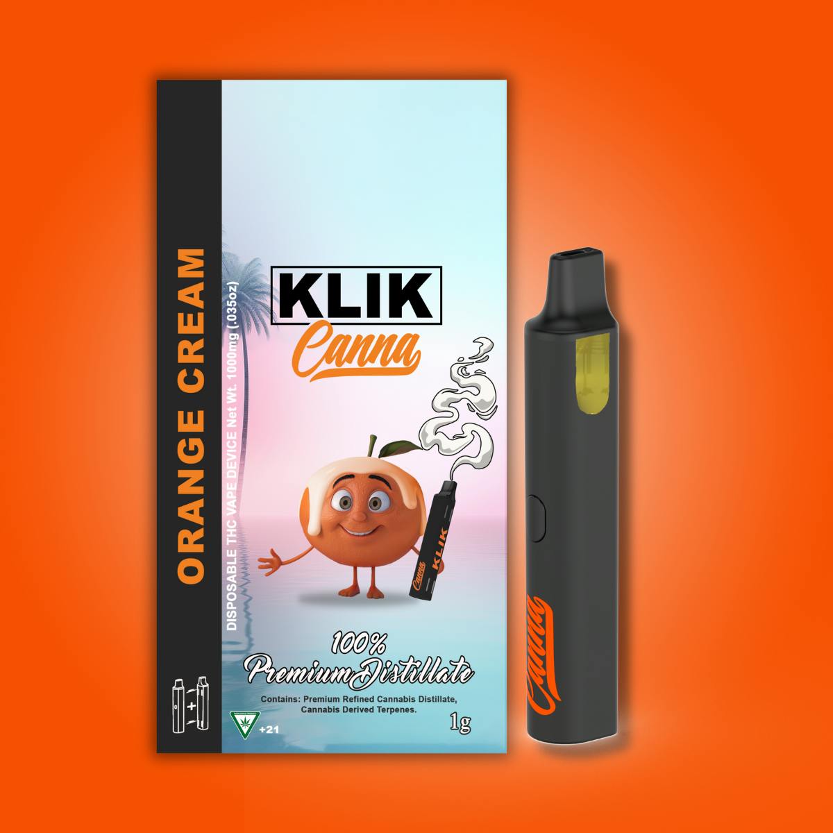 KLIK - Klik 1g Disposable - Orange Cream - 1