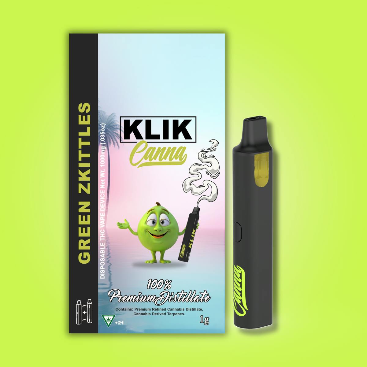 KLIK - Klik 1g Disposable - Green Zkittles - 1