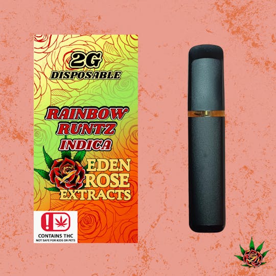 Eden Rose Processing - Eden Rose Cured Resin Disposable 2g - Rainbow Runtz (Indica) - 1