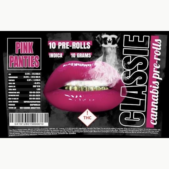 Pharmicated - Classie 10-1g Pre-Roll - Pink Panties (I) - 1