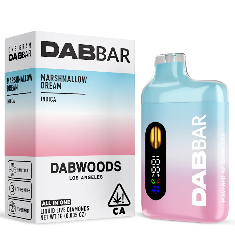 Dabwoods Marshmallow Dream Dab Bar 2.0 Liquid Diamonds 1g concentrate