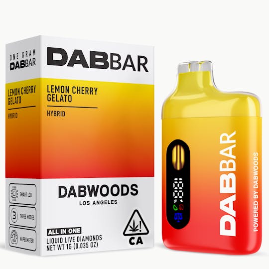 Dabwoods - VAPE - DABBAR 2.0 LIQUID DIAMONDS LEMON CHERRY GELATO 1G - 1