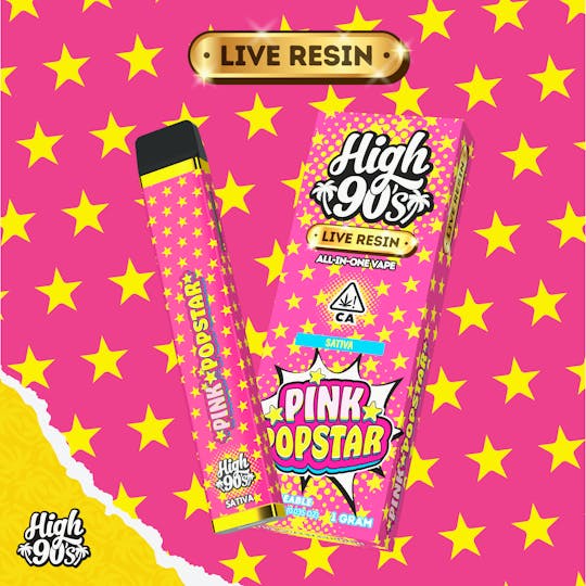 HIGH 90s - High 90s : Pink Popstar Live Resin 1g All-In-One Vape - 1