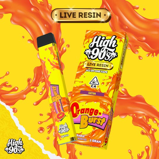 HIGH 90s - High 90s : Orange Burst Live Resin 1g All-In-One Vape - 1