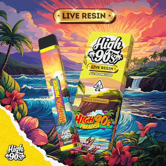 HIGH 90s - High 90s : High 90's Paradise Live Resin 1g All-In-One Vape - 1