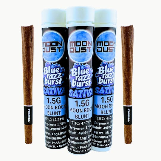 MOON DUST - 1.5G MOON ROCK BLUNT - BLUE RAZZ BURST - 1