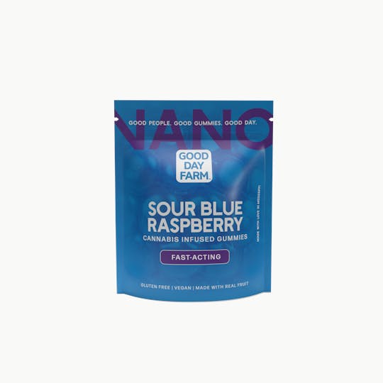 GOOD DAY FARM - GDF: Fast-Acting Gummies | Sour Blue Raspberry | 100mg | 10pk - 1
