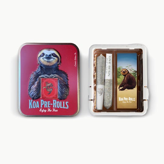 dompen™ & Koa - Koa Doubles - Live-Resin Infused Pre-Rolls .7g (2pk) - Cherry Grape Sorbet - 1