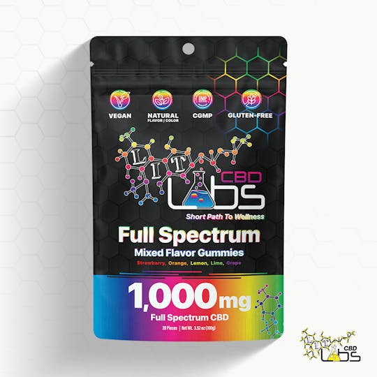 Lit Labs - CBD Full Spectrum - Mixed Flavor Gummy 1,000mg - 1