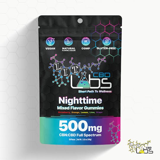 Lit Labs - Nighttime CBN:CBD Full Spectrum - Mixed Flavor Gummy 500mg (20 pcs) - 1