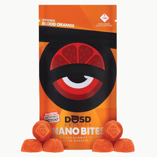 DŌSD Edibles - Nano Bites - Blood Orange - 2000mg, Indica Enhanced - 1