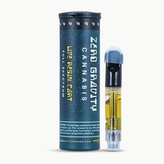 Zero Gravity Cannabis - 1g Live Resin Cartridge - Big Smooth 60/40 Indica Dominant - 1