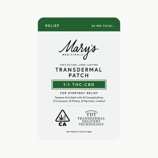Mary's Medicinals™ - Relief (1:1) Transdermal Patch (CA) - 1