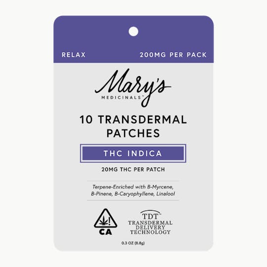 Mary's Medicinals™ - 10-Pack Relax (THC Indica) Transdermal Patches (CA) - 1