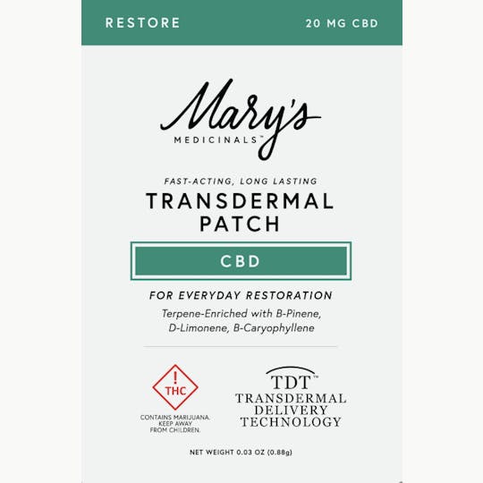 Mary's Medicinals™ - Restore (CBD) Transdermal Patch (CO) - 1
