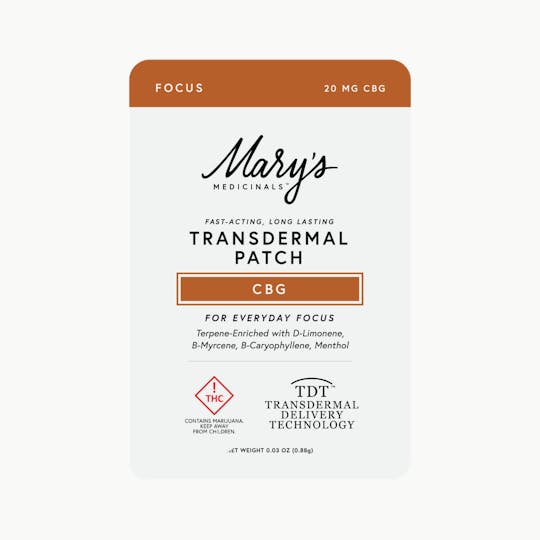 Mary's Medicinals™ - Focus (CBG) Transdermal Patch (CO) - 1