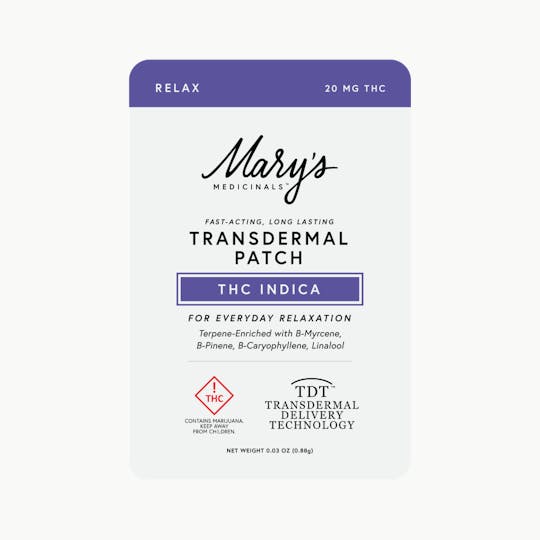 Mary's Medicinals™ - Relax (THC Indica) Transdermal Patch (CO) - 1