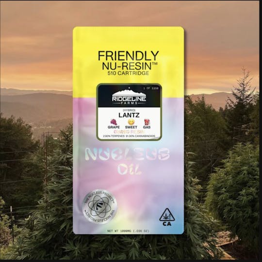 Friendly Brand - Friendly Brand x Ridgeline - Lantz 1g Nucleus Cured Resin 510 Cart - 1