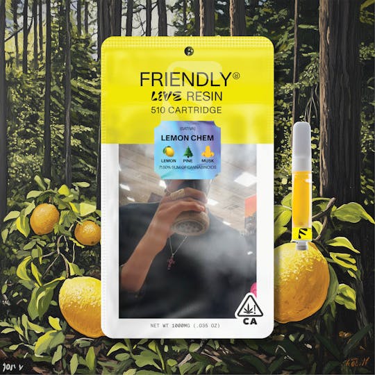 Friendly Brand - Lemon Chem 1g Live Resin Cartridge - 1