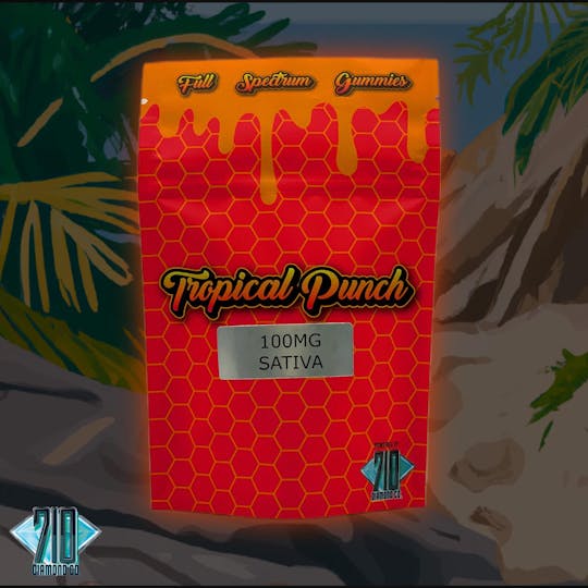 710 Diamond co - 710 Full Spectrum - Gummies - Tropical Punch - 100mg - 1