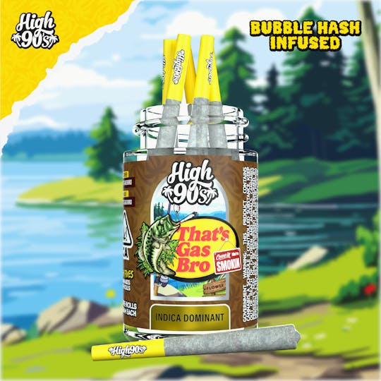 HIGH 90s - That's Gas Bro - 0.5g High Fives Bubble Hash Infused Pre-Rolls 5 Pack - 1